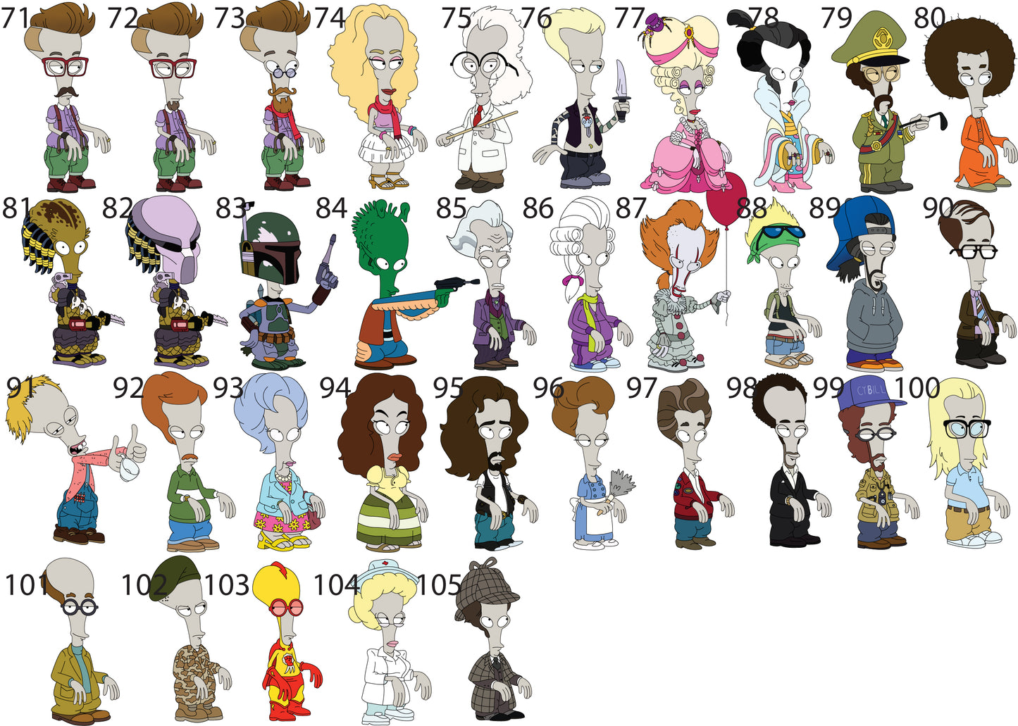 Roger the Alien Double Sided Keychain