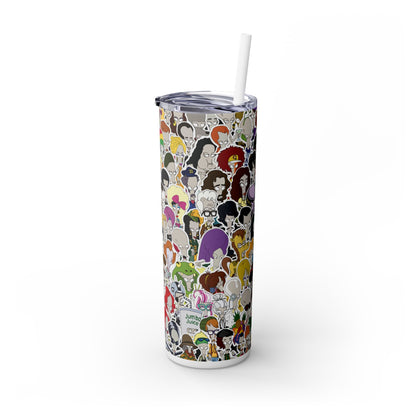 Roger Persona Skinny Tumbler with Straw, 20oz