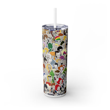 Roger Persona Skinny Tumbler with Straw, 20oz